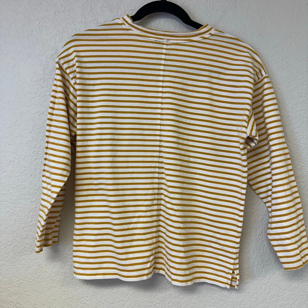 A.Y.R. The French Fry Long Sleeve Striped Boxy Top Yellow White Size XS - Picture 7 of 7